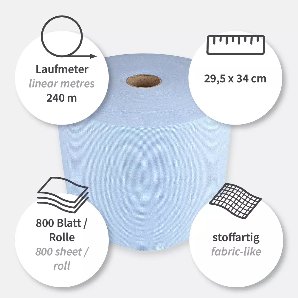 HygoClean 317506, Zellstoff-Reinigungstücher, auf Rolle, Blau, image 3