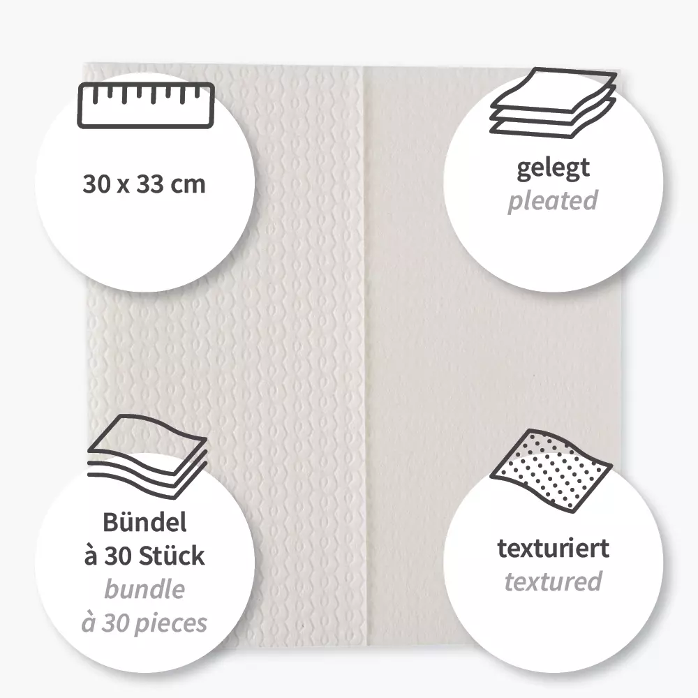 HygoClean 317431, Premium Airlaid Wiping Cloths, Pleated, White, image 4