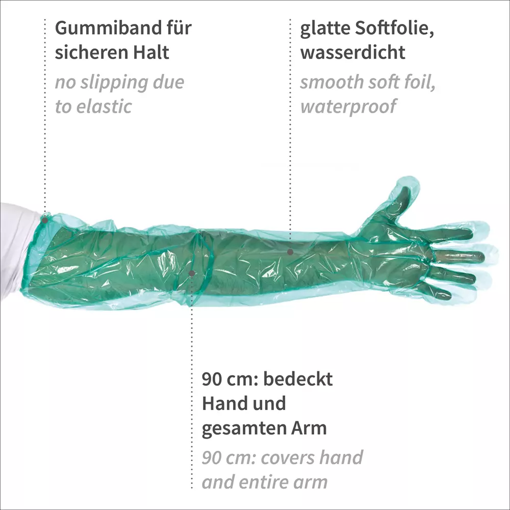 Hygostar 2621, Softline Long Plus LDPE Gloves, Green, image 5