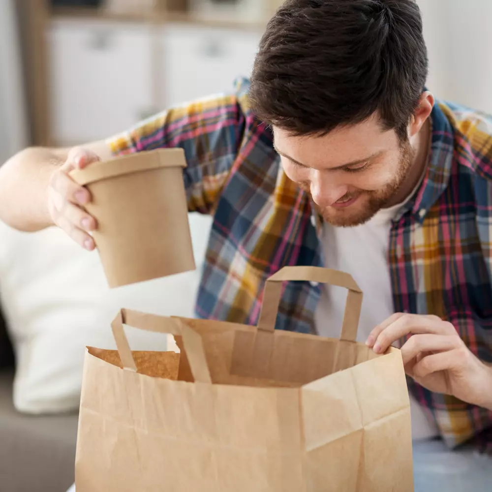 NATUREStar 35565, Organic Kraft Carrier Bags, 180 + 80 x 220 mm, Brown, 70 g/m², image 2