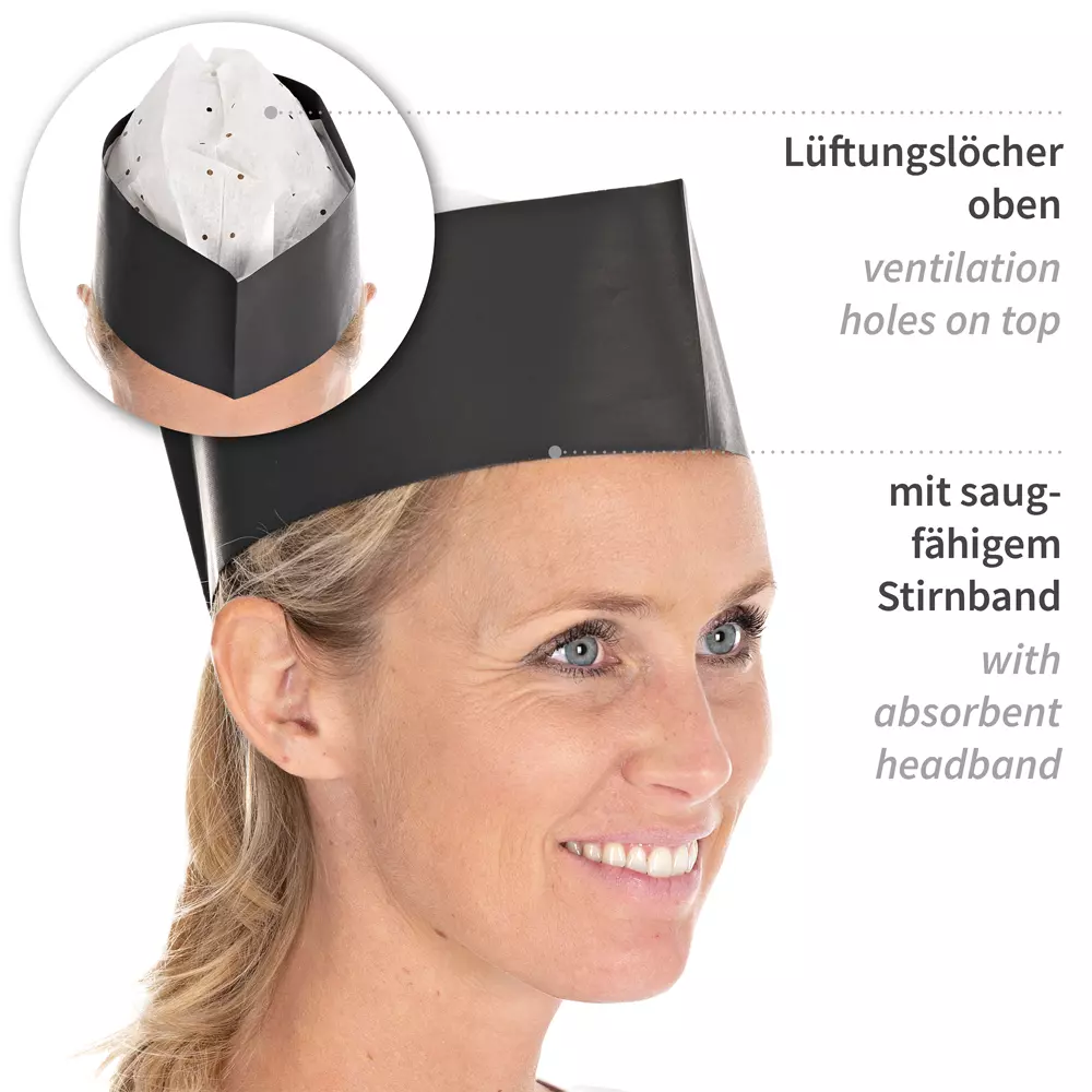 HygoStar 10503, Service Paper Forage Hats, Embossed, Black, image 4