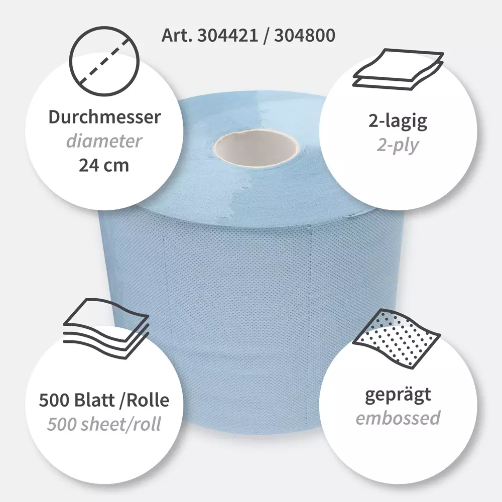 HygoClean 304800, Cleaning Papers, 2-Ply, Recycled Paper, Blue, image 3
