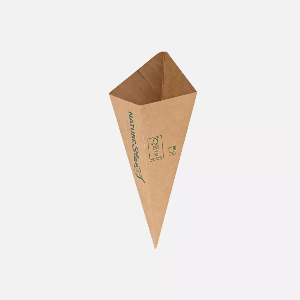 NATUREStar 417720, Organic Kraft Paper/PE Fry Bags, Ø 200 mm x 117, FSC®-mix, image 1, gallery thumbnail