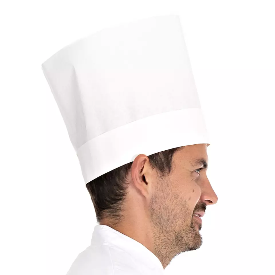 HygoStar 0990, Variable Exposed Special Crepe Paper Chef's Hats, 22 cm, White, image 2, gallery thumbnail