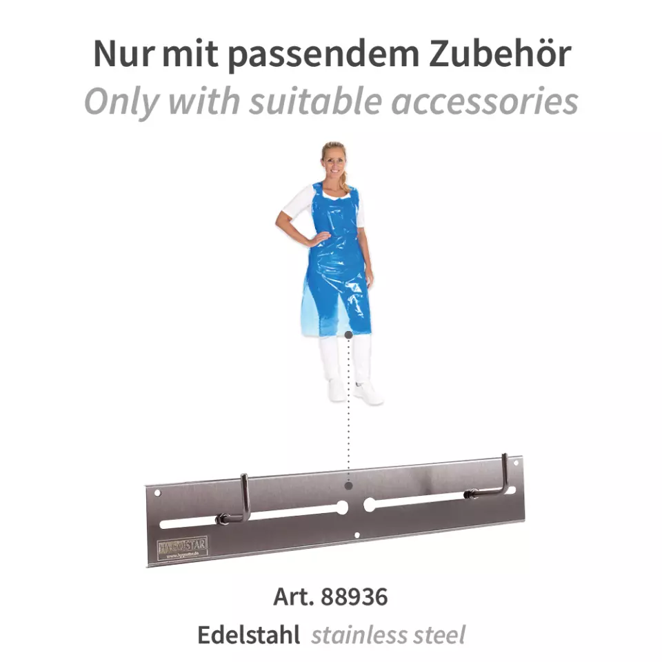 HygoNorm 23636, Eco LDPE Disposable Aprons, 100 x 82 cm, Blue, 60 my, image 4, gallery thumbnail