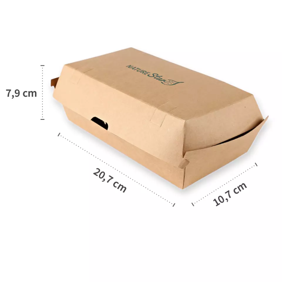 NATUREStar 416421, Club Organic Sandwich Boxes, 207 x 107 x 79 mm, Kraft Paper/PLA, image 4, gallery thumbnail