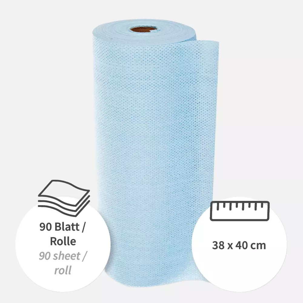 HygoClean 317008, Hygotex Viscose Cleaning Cloths, Small Roll, Blue, image 3