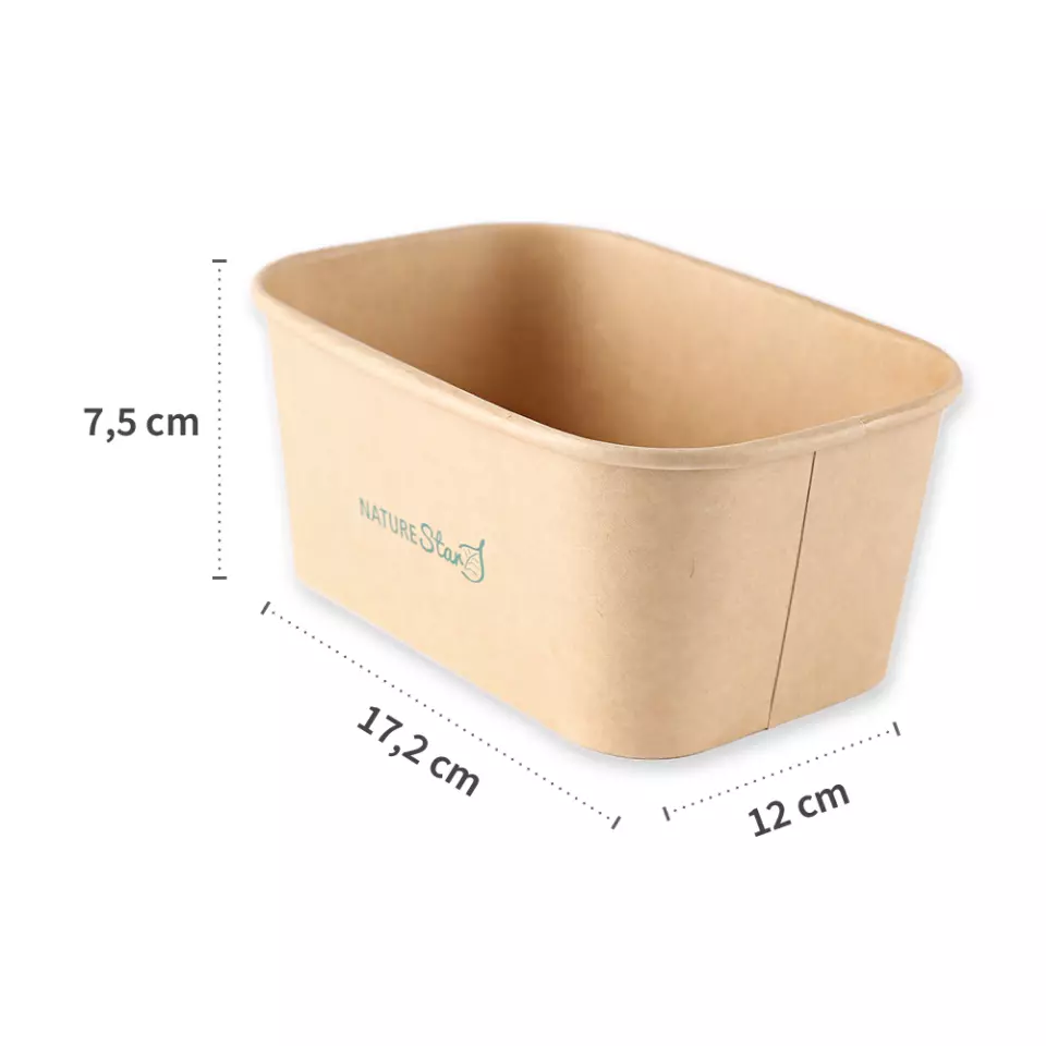 NATUREStar 417410, FSC®-mix Organic Takeaway Trays, Kraft Paper/PE, 172 x 120 x 75 mm, 1000 ml, image 3, gallery thumbnail