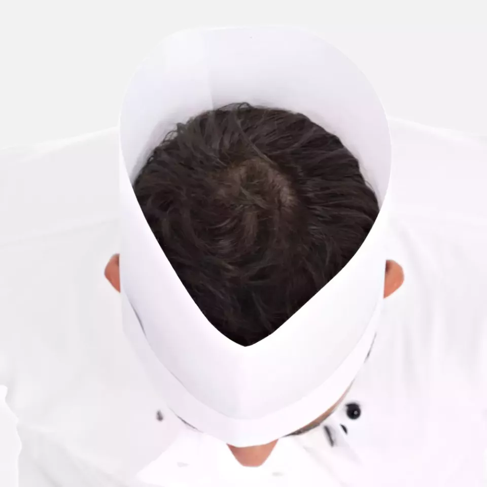 HygoStar 0971, Europa Extra Chef's Hat, 22 cm, White (Viscose, Exposed), image 5, gallery thumbnail