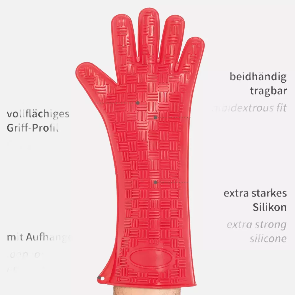 HygoStar 33217, Heatblocker Silicone Oven Gloves, 43 cm, Red, image 4