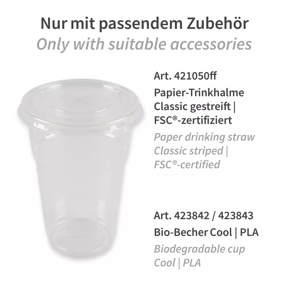 Franz Mensch 423868, PLA Flat Lids, ø 95 mm, with Straw Slot, for Cold Beverage Cups, image 2