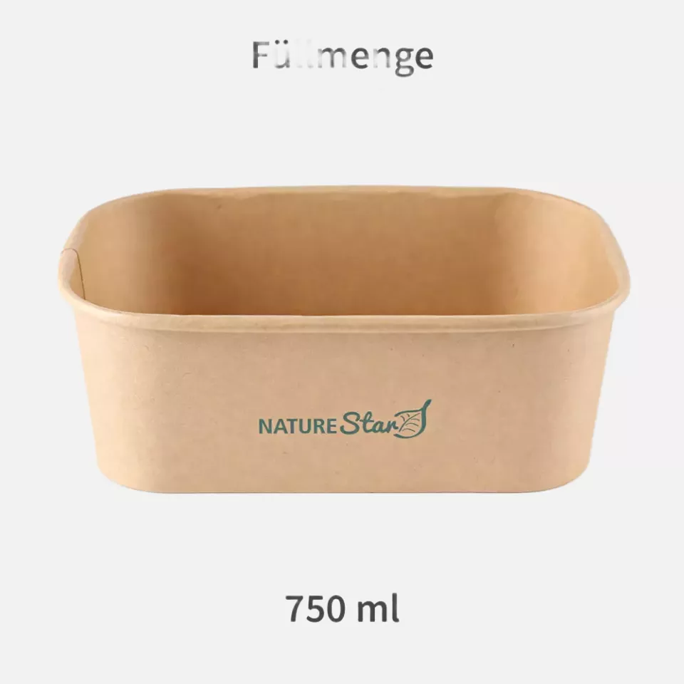NATUREStar 417475, Organic Takeaway Trays, Kraft Paper/PE, 750 ml, 172 x 120 x 58 mm, FSC®-mix, image 2, gallery thumbnail
