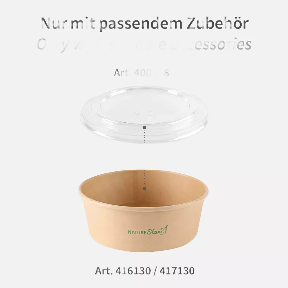 NATUREStar 400118, Caesar Organic rPET Salad Bowl Lids, ø 185 mm, Transparent, image 3
