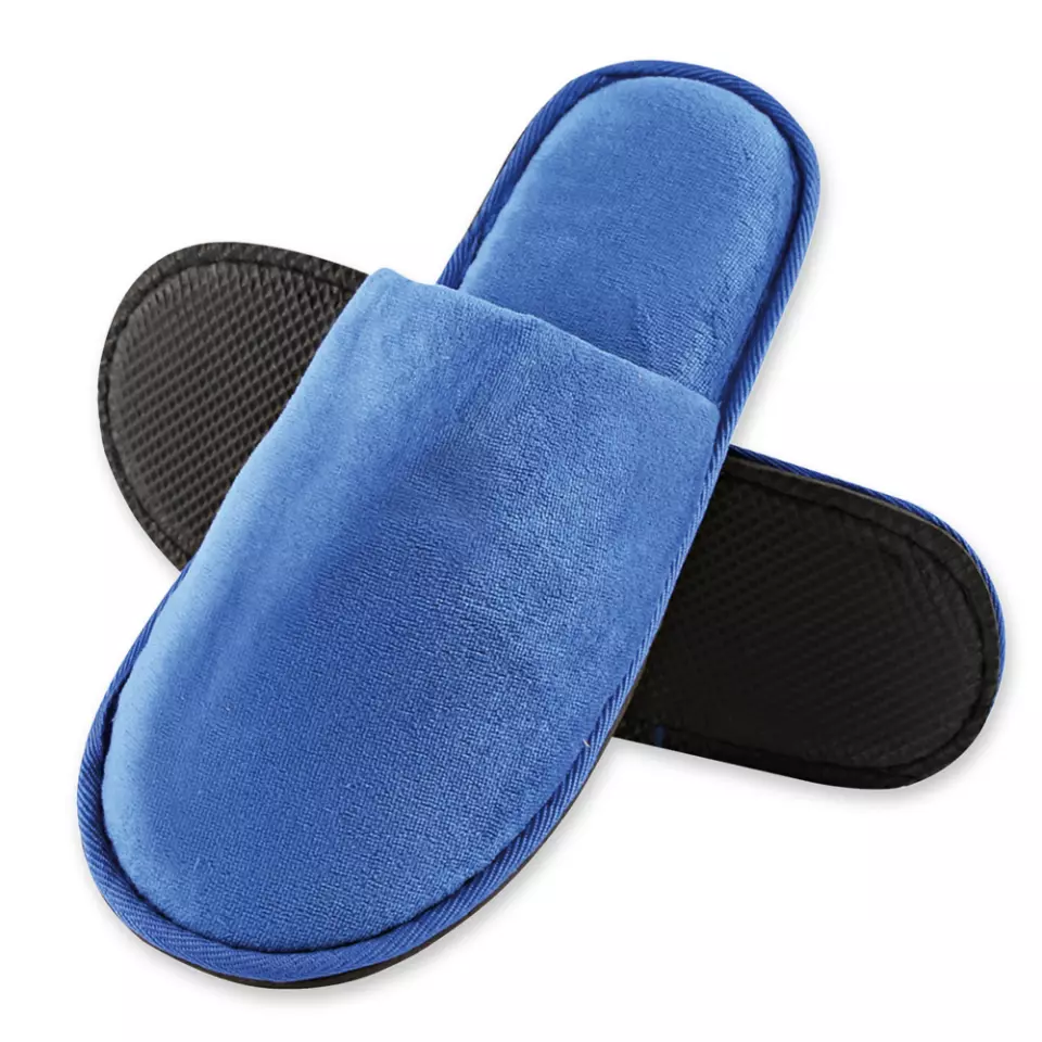 HygoStar 55586, Deluxe Velour Slippers, Blue, image 1, gallery thumbnail