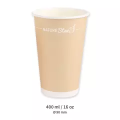 NATUREStar 403163, Organic Paperboard Coffee Cups, 400 ml / 16 oz, ø 90 mm