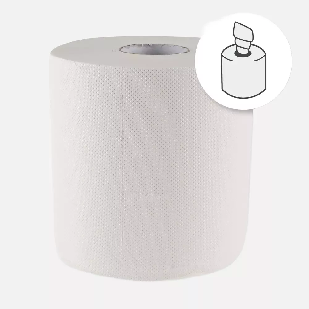 HygoClean 30412, 2-Ply Cellulose Paper Towel Rolls, Centerfeed, White, image 1