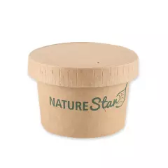 NATUREStar 417030, Organic Small Kraft Paper/PE Dip Trays, ø 61.5 mm x 40 mm, 30 ml, FSC®-mix