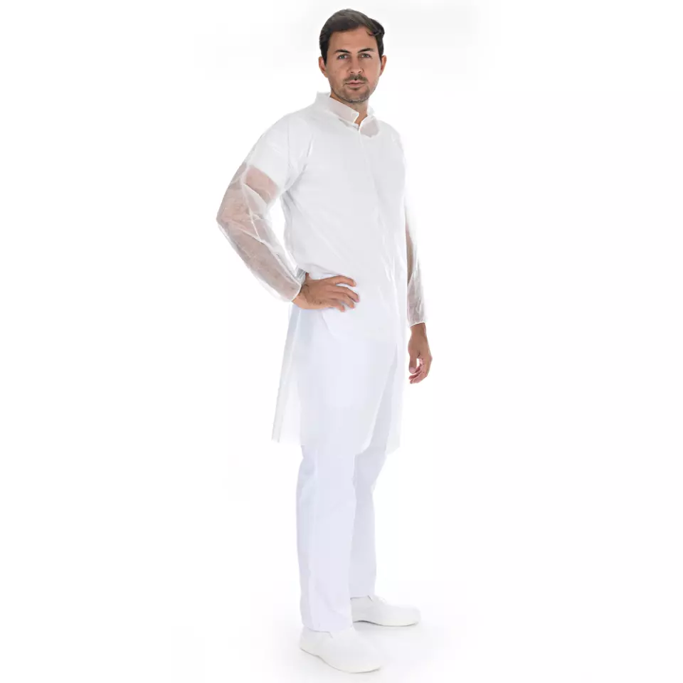 HygoNorm 27429, PP Visitor Gowns, Light, Push Buttons, XXXL, White, image 1, gallery thumbnail
