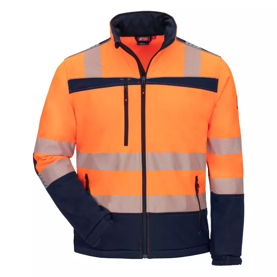 Nitras 7172-4121, MOTION TEX VIZ Reflective Softshell Jacket, Neon Orange, image 1, gallery thumbnail