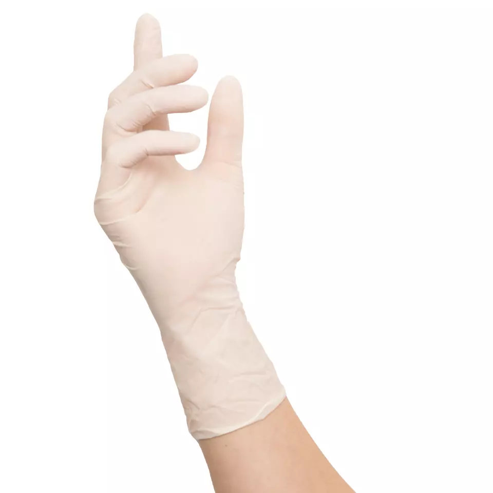 Nitras 8201, IDEAL CARE Disposable Latex Gloves, Natural Colour, image 2, gallery thumbnail