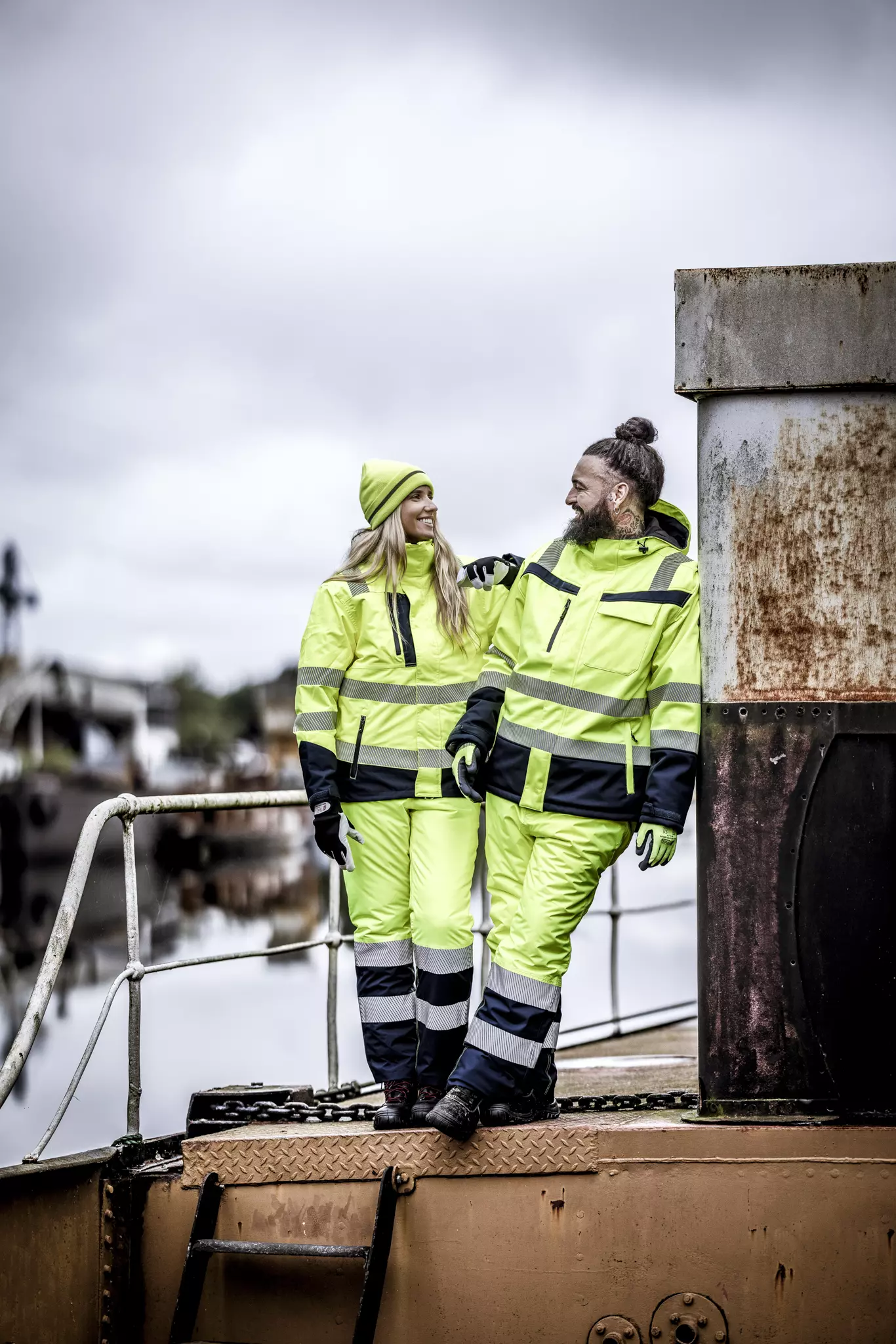 Nitras 7179-4021, MOTION TEX VIZ PLUS Multifunktions-Warnschutzjacke, Neongelb/Marineblau, image 4