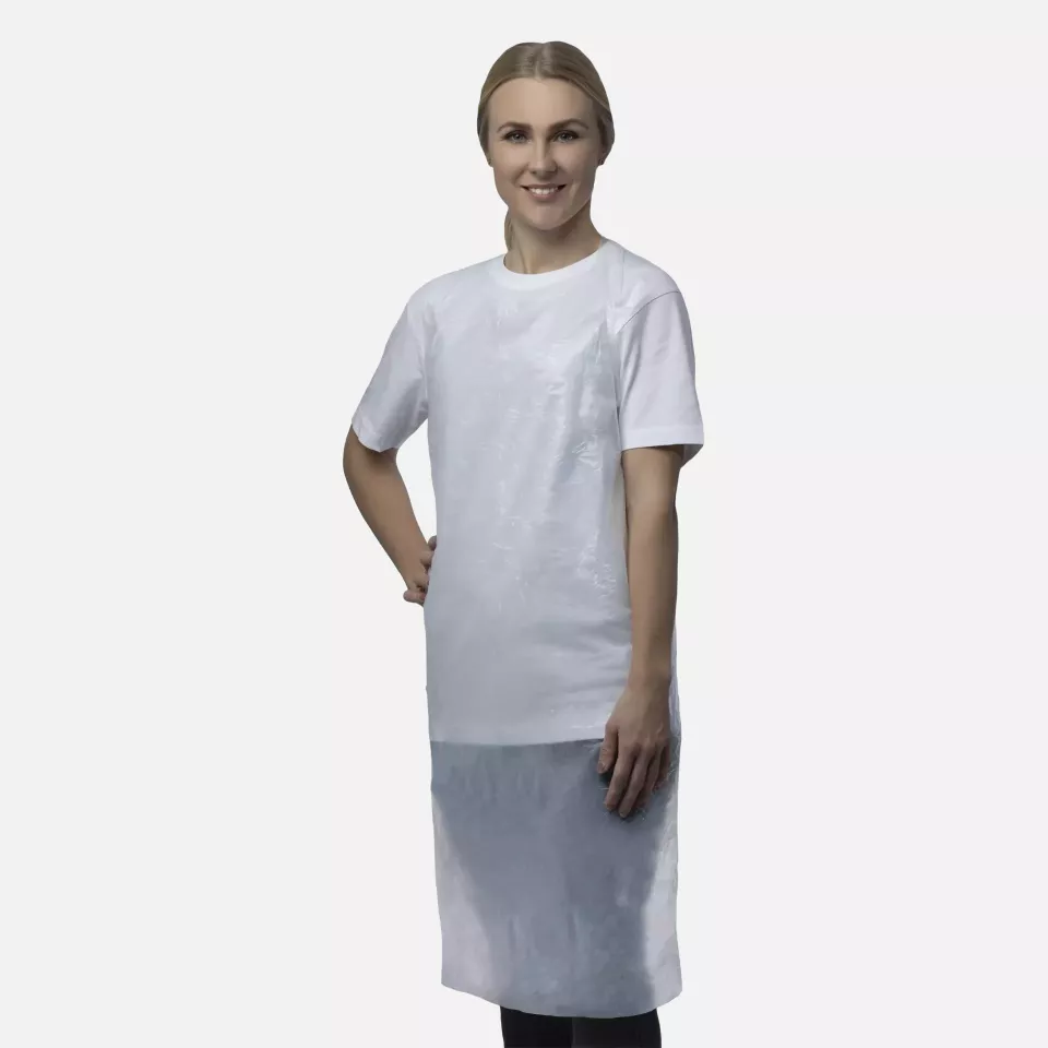Nitras Medical 4245, PE aprons, white, image 1, gallery thumbnail