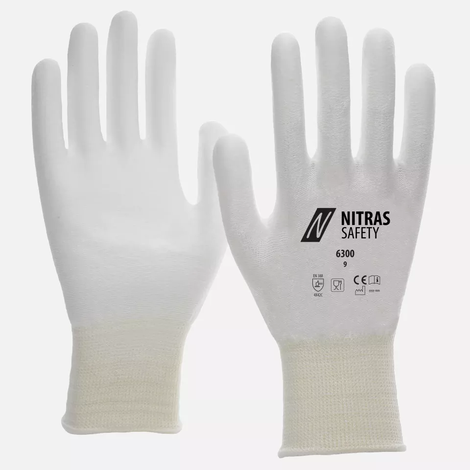 Nitras 6300, Cut protection Gloves, White, image 1, gallery thumbnail
