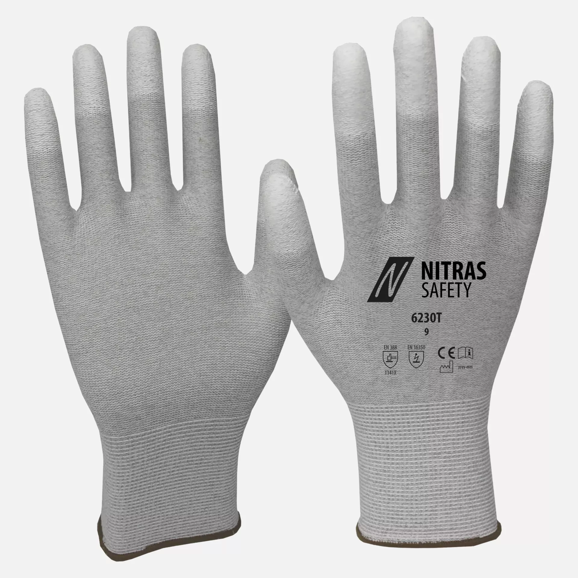 Nitras 6230T, Antistatic Gloves, Grey, image 1