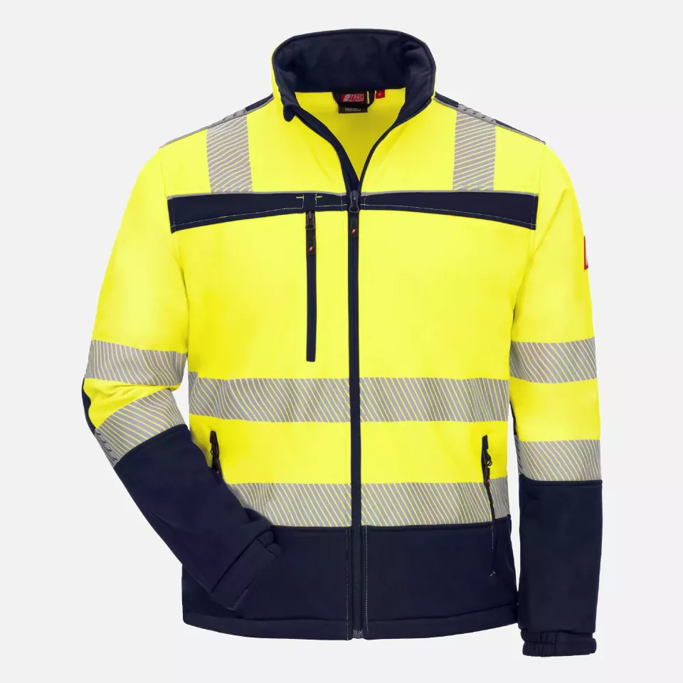 Nitras 7172-4021, MOTION TEX VIZ Reflective Softshell Jacket, Neon Yellow, image 1, gallery thumbnail