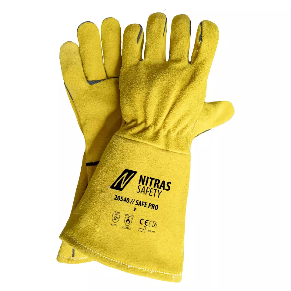 NITRAS 20540-4500, SAFE PRO Welding Gloves, Ochre, image 1, gallery thumbnail