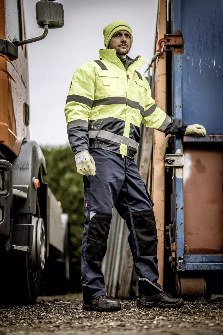 Nitras 7143, MOTION TEX VIZ Reflective Pilot Jacket, Neon Yellow, image 3, gallery thumbnail