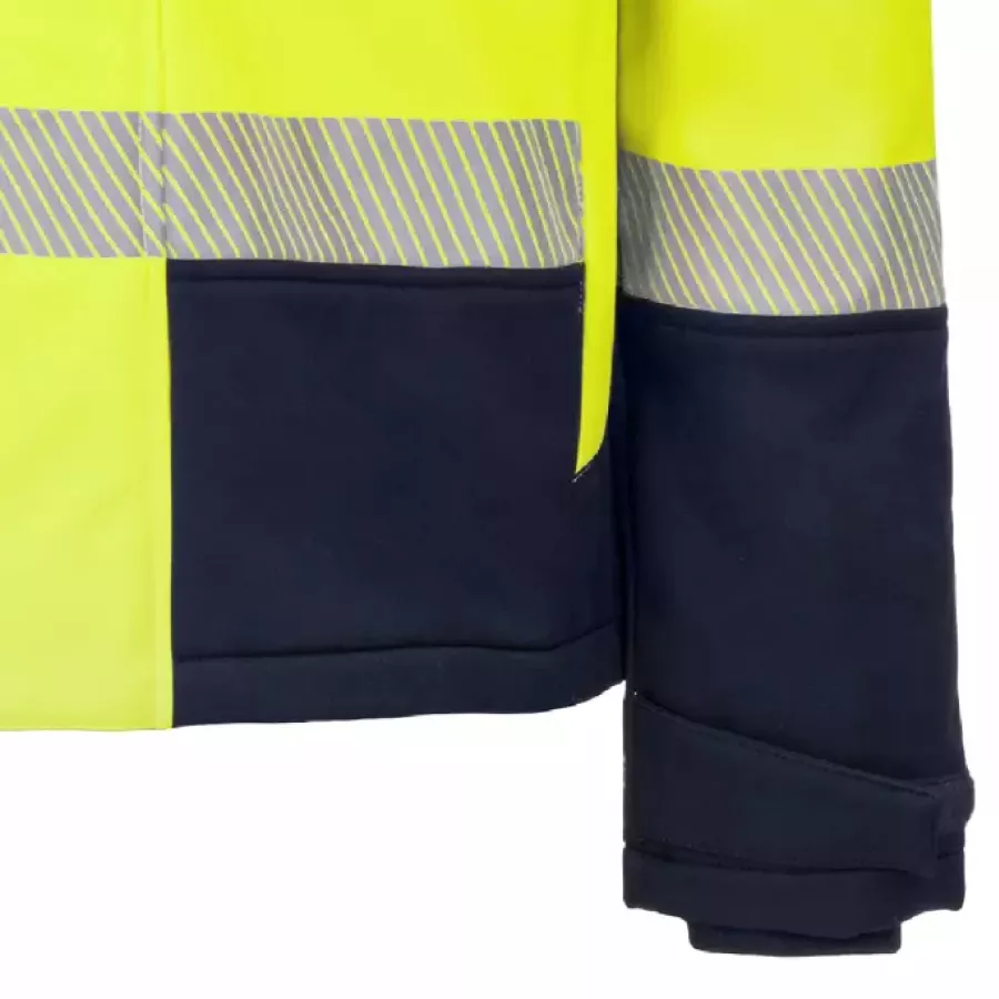 **Bündchen mit Klettverschluss** ermöglichen eine individuelle Anpassung, um Wärme drinnen und kalte Luft draußen zu halten.