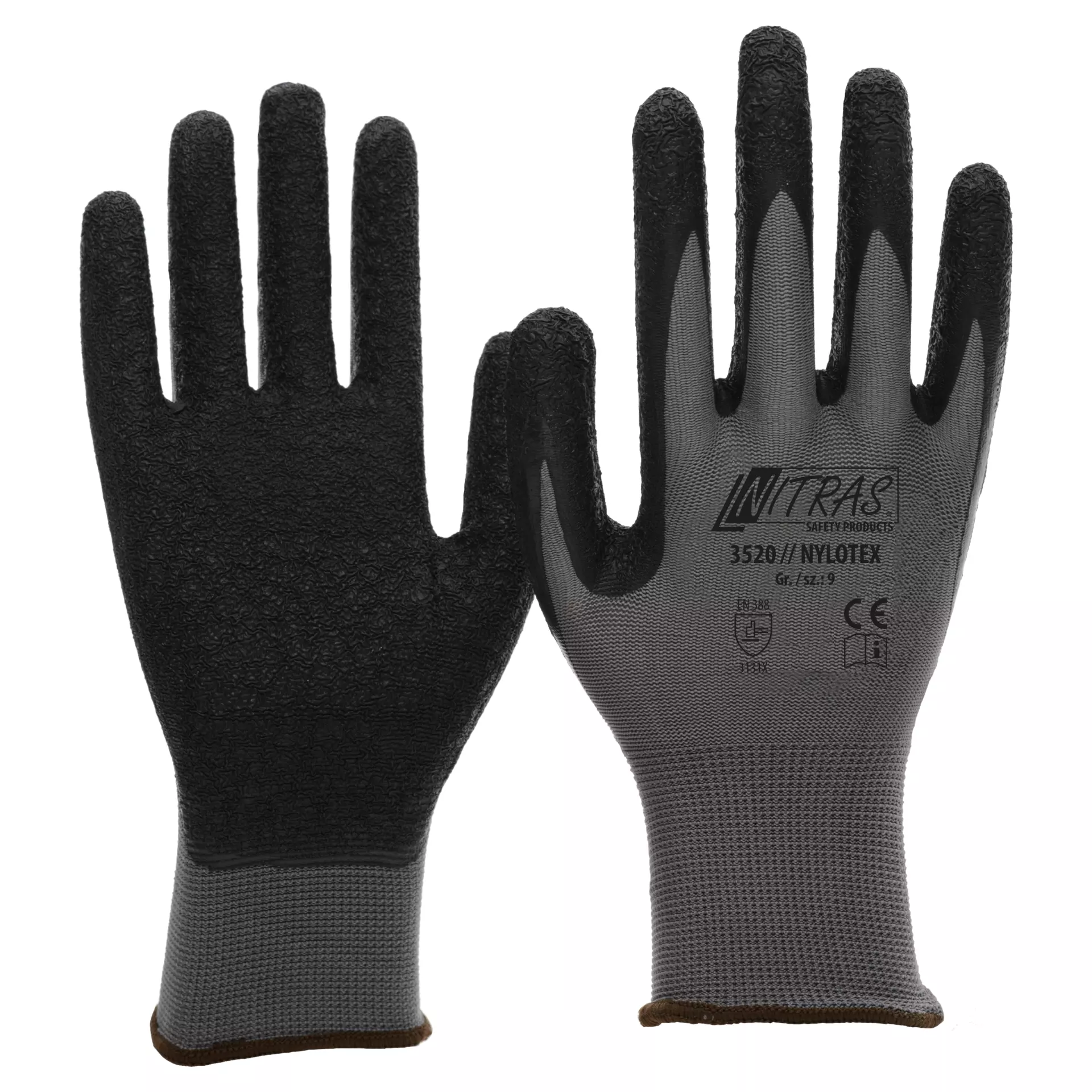 NITRAS 3520, NYLOTEX Nylon Gloves, Grey, image 1