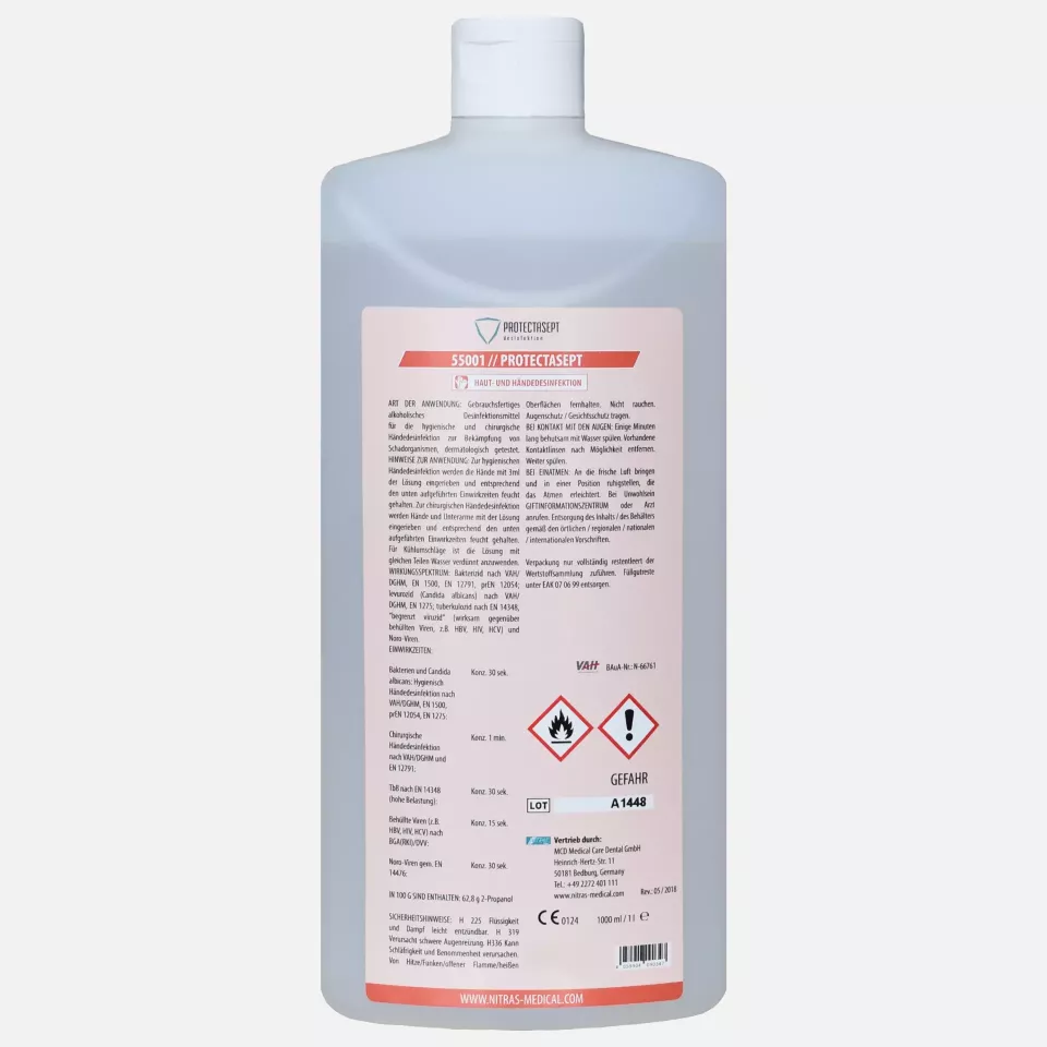 Nitras Medical 55001, PROTECTASEPT SKIN skin/hand disinfection, 1,000ml, image 1, gallery thumbnail