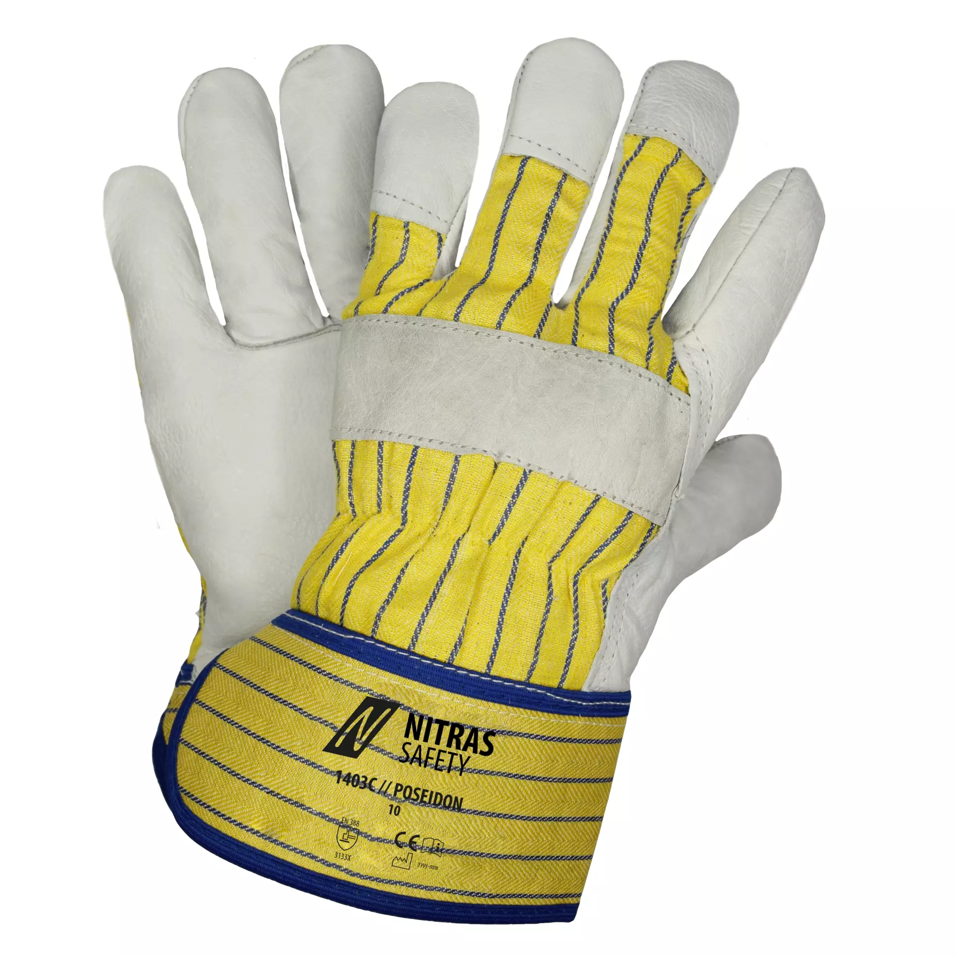 NITRAS 1403C, POSEIDON Cow Grain Leather Gloves, Size 10, image 1