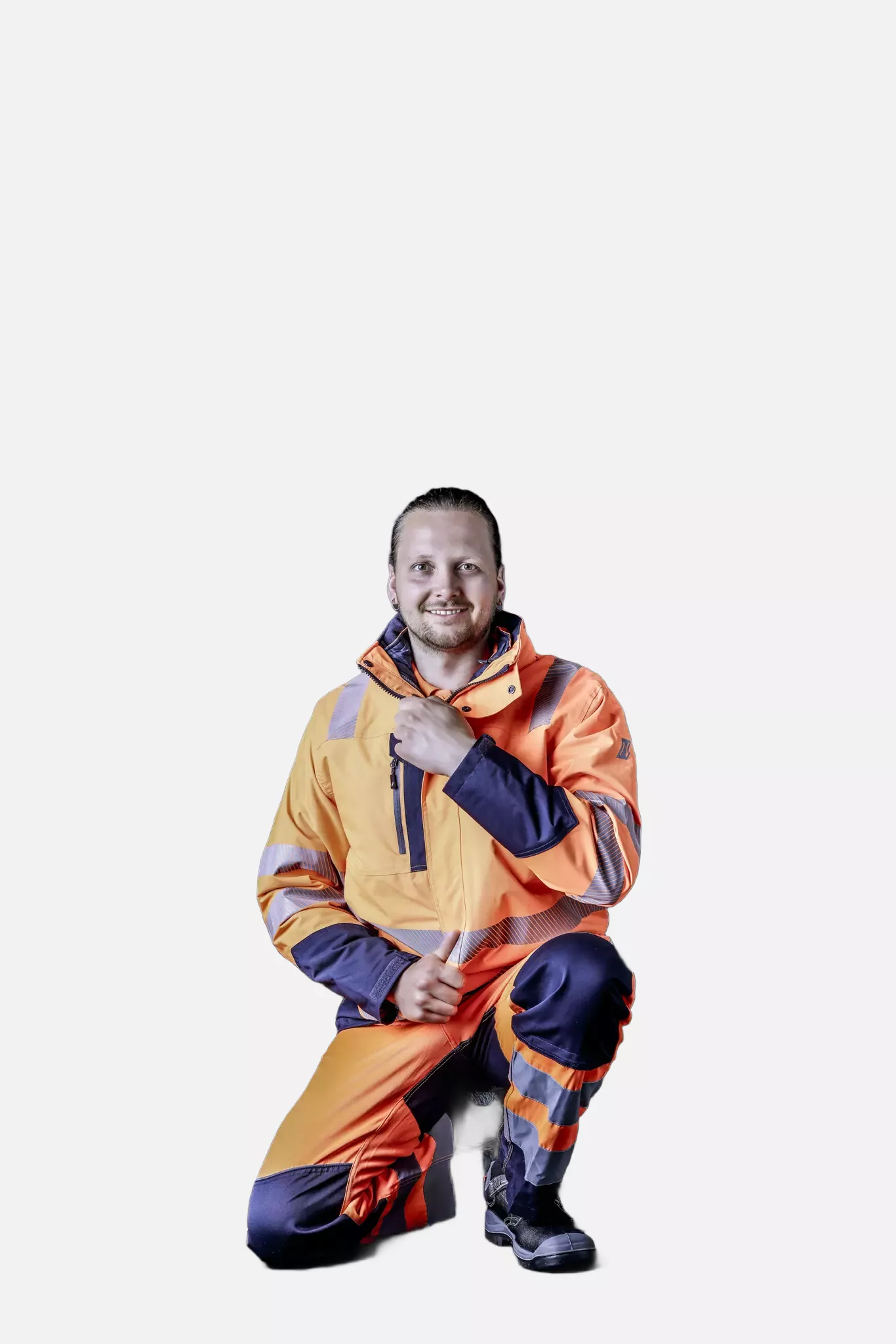 Nitras 7179-4121, MOTION TEX VIZ PLUS Multifunctional High-Visibility Jacket, Neon Orange/Navy Blue, image 3