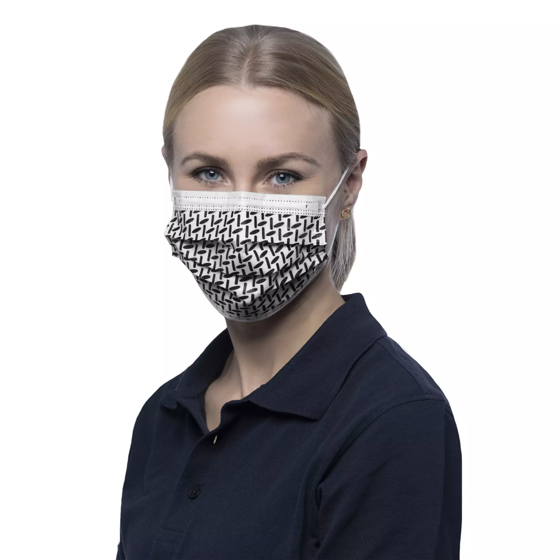 Nitras Medical 432800, SOFT PROTECT VOGUE medical face mask, white/black, image 1