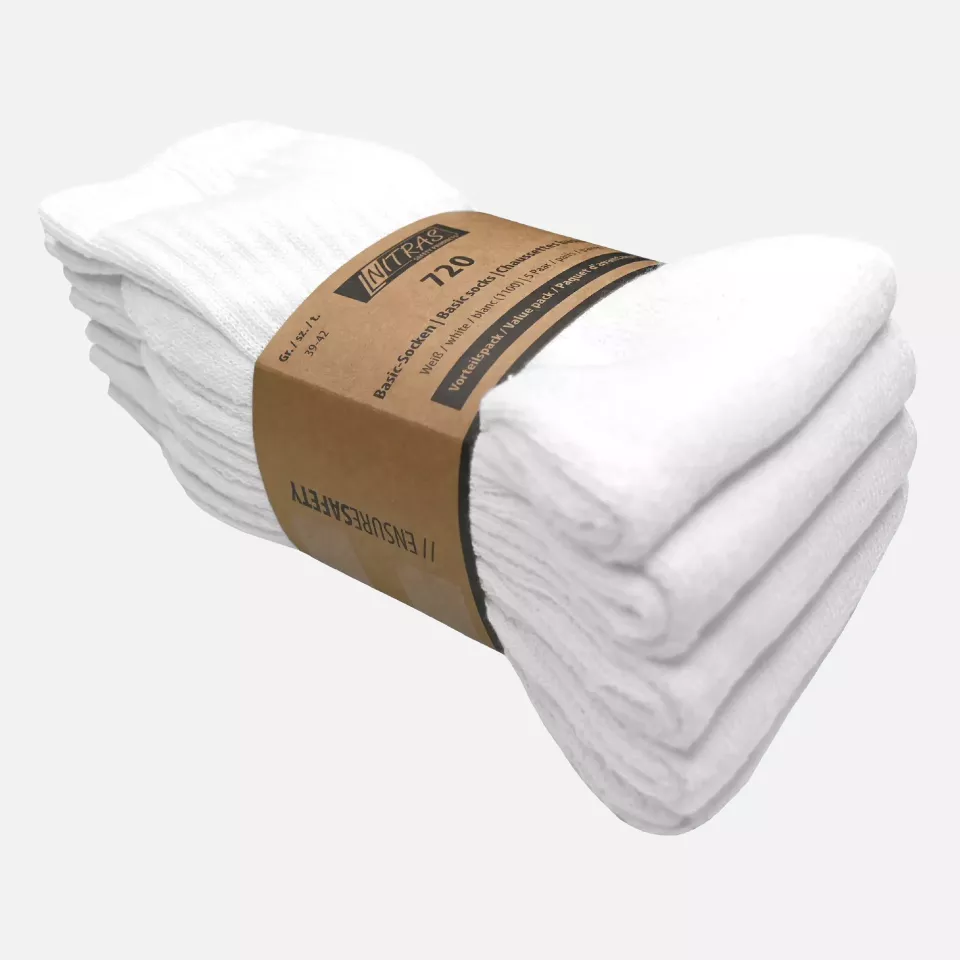 Nitras 720-1100, Basic Socks Cotton / Polyester /elastane, White, image 2, gallery thumbnail