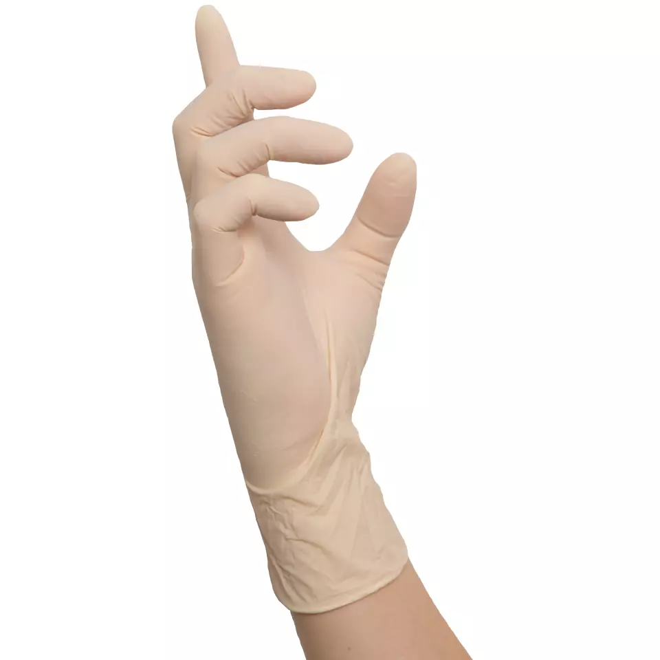 Nitras 8200, IDEAL CARE Disposable Latex Gloves, Natural Colour, image 2, gallery thumbnail