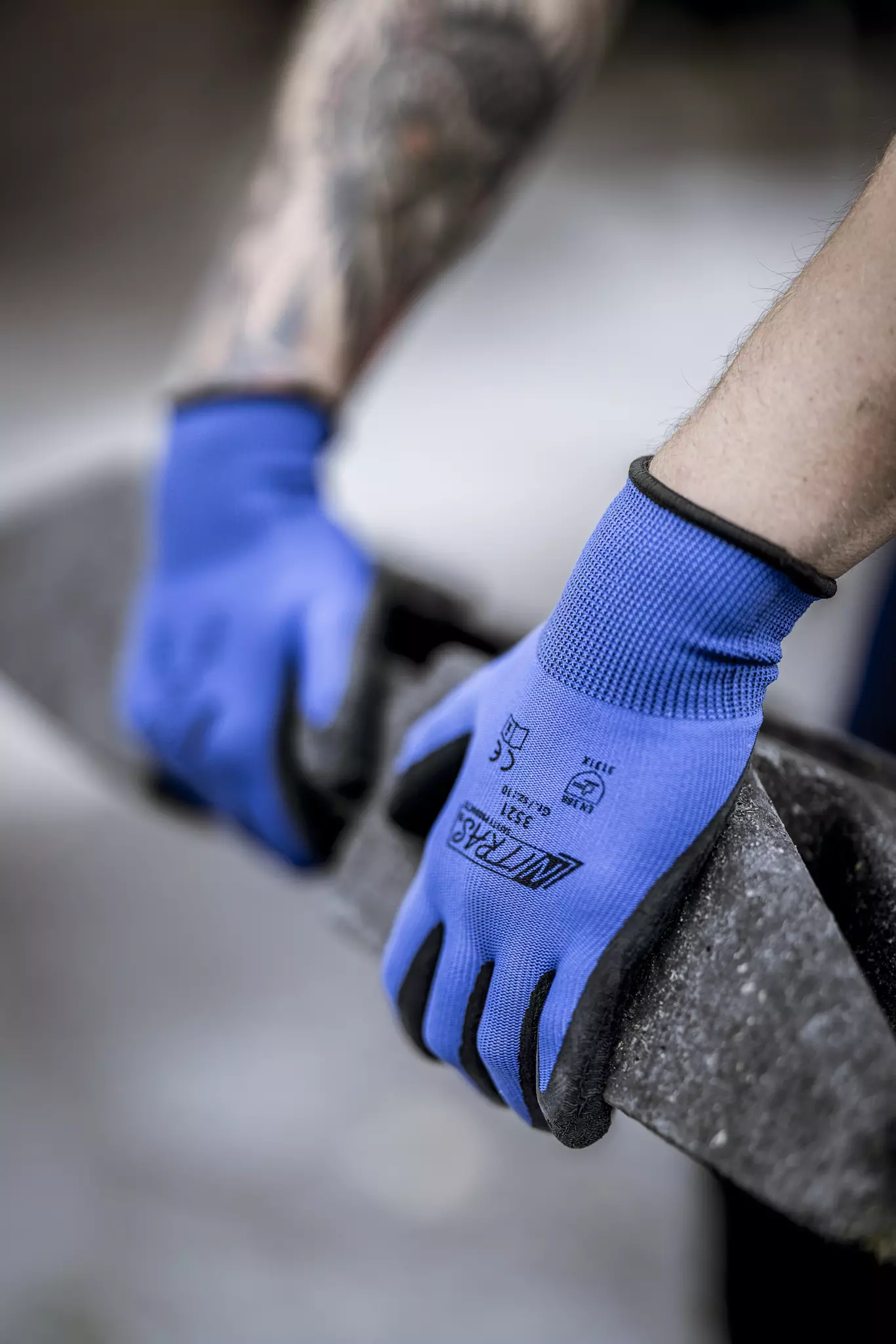 NITRAS 3521, Nylon Gloves, Blue, image 2