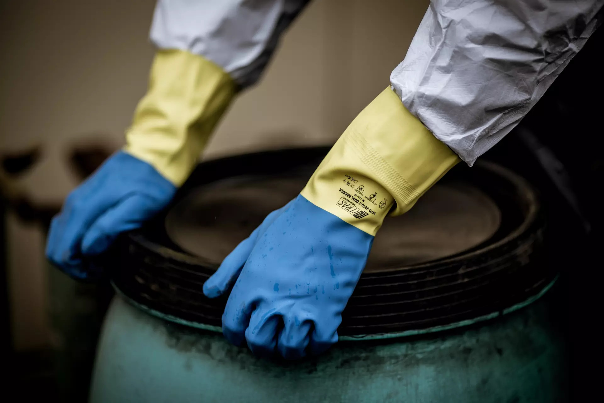 Nitras 3470, DUAL BARRIER Chemical Protective Gloves, Yellow, image 2