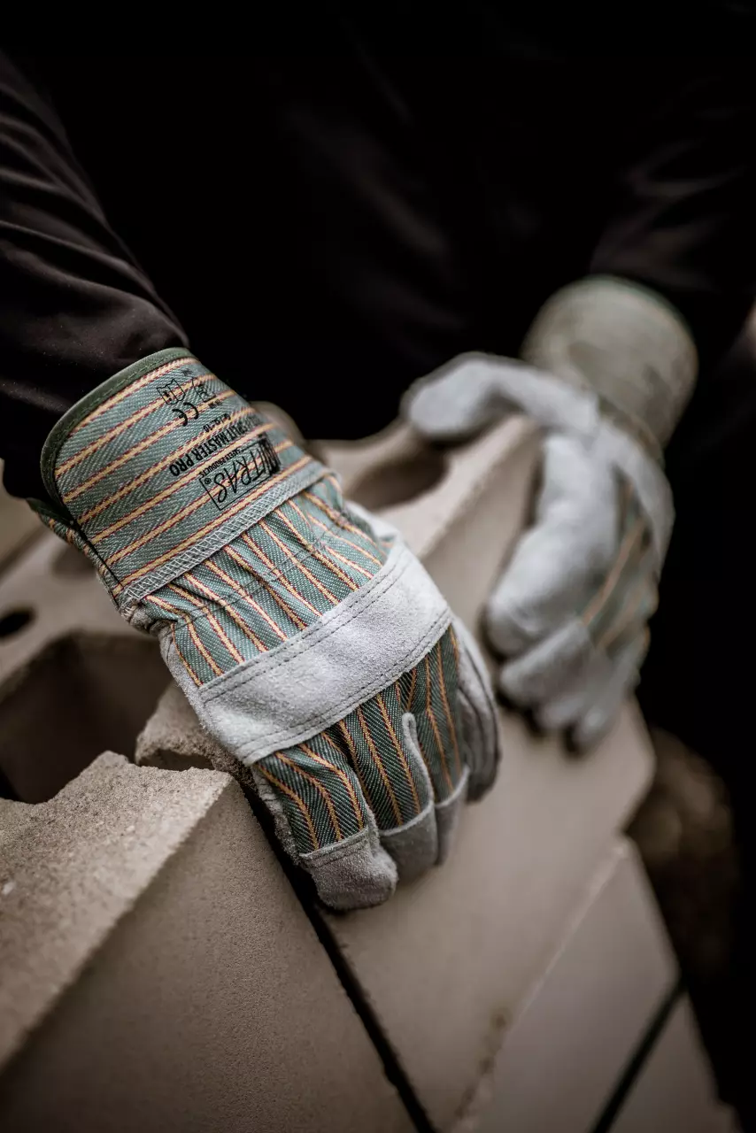 Nitras 1312, SPLIT MASTER PRO Cow Split Leather Gloves 1+, Green, image 2, gallery thumbnail