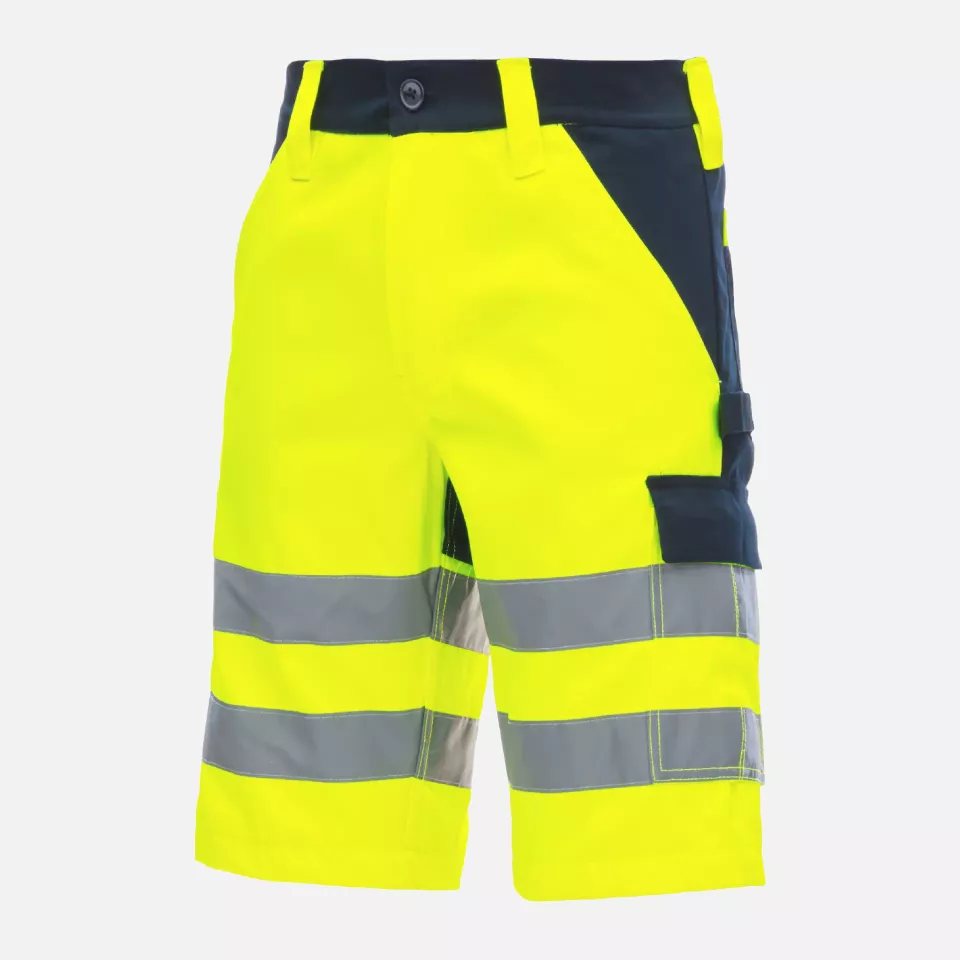 Nitras 7570-4021, MOTION TEX VIZ Reflective Short Work Trousers, Neon Yellow, image 1, gallery thumbnail
