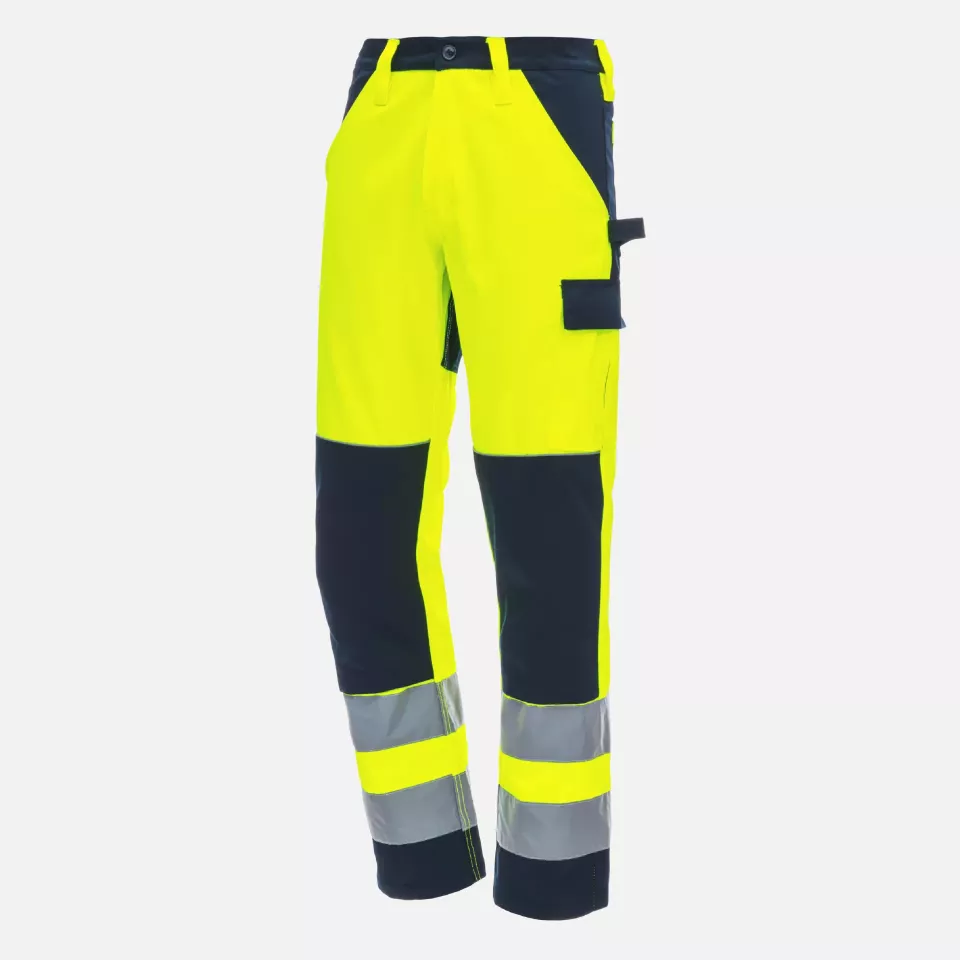Nitras 7571-4021, MOTION TEX VIZ Reflective Work Trousers, Neon Yellow, image 1, gallery thumbnail