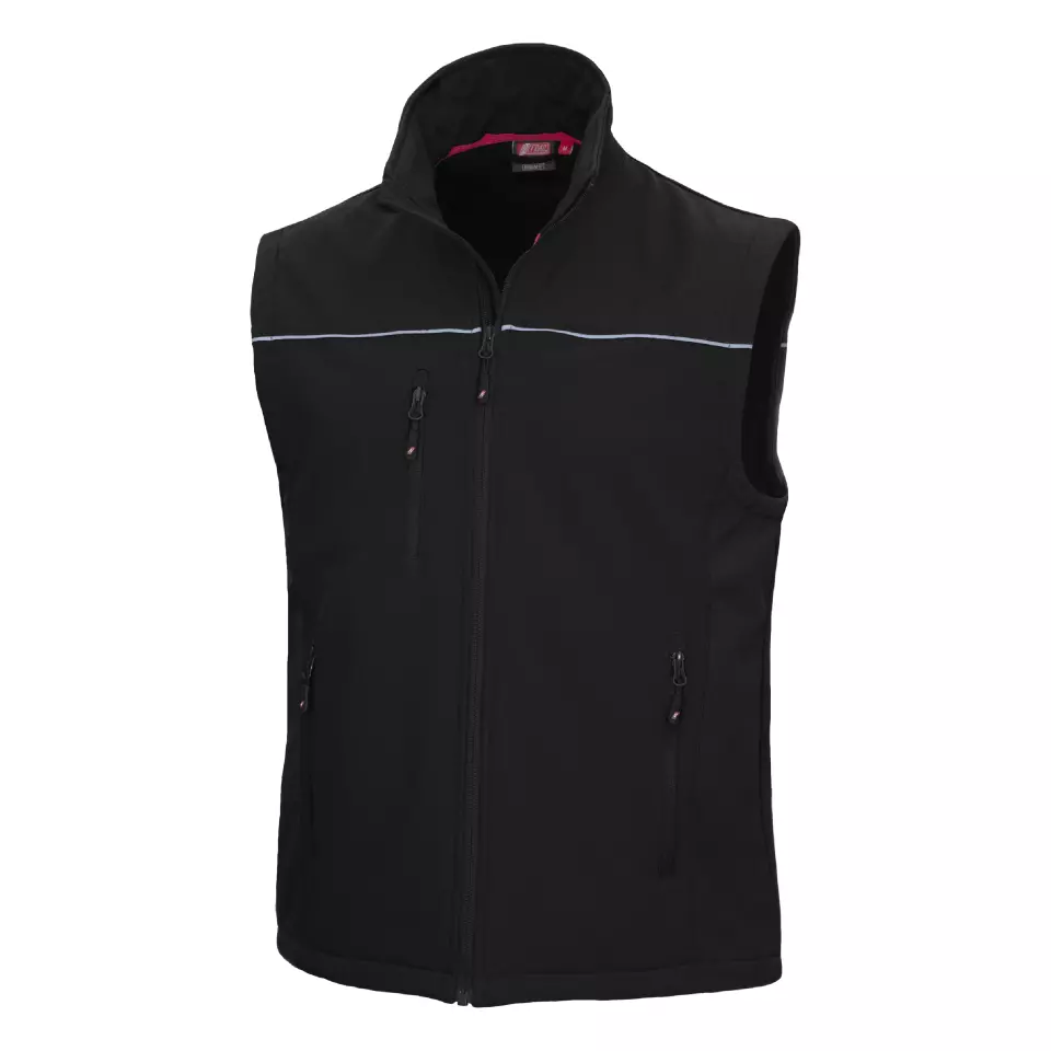 NITRAS 7160, MOTION TEX LIGHT Softshell Waistcoat, Black, image 1, gallery thumbnail