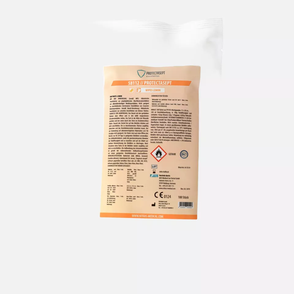 Nitras Medical 58112, PROTECTASEPT desinfection wipe, image 1, gallery thumbnail