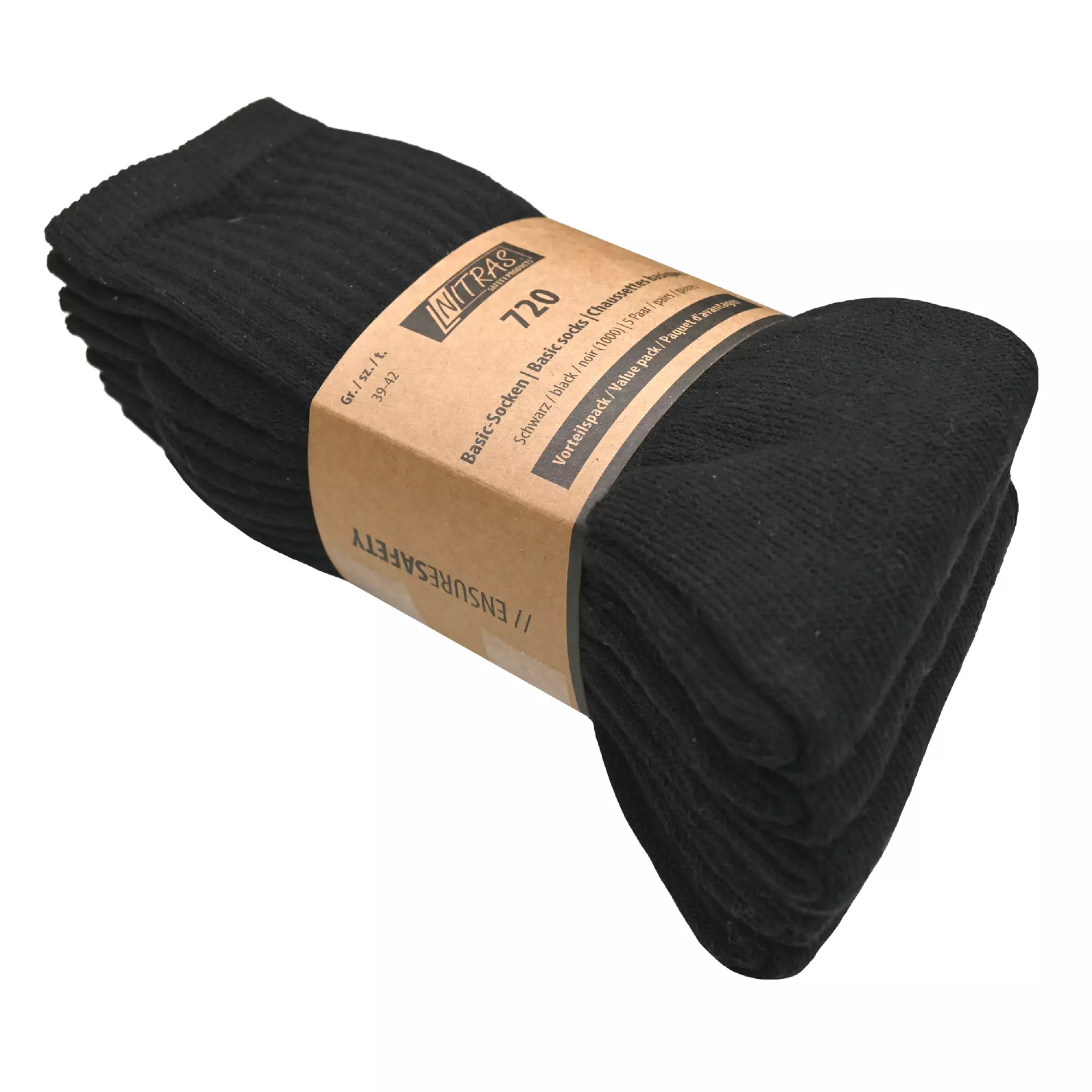 Nitras 720-1000, Basic-Socken Baumwolle / Polyester / Elasthan, Schwarz, image 2
