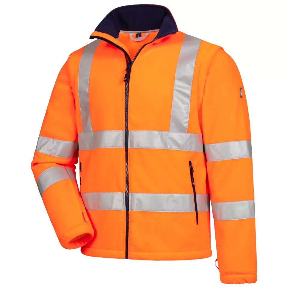 Nitras 7061-4100, MOTION TEX VIZ High-Visibility Fleece Jacket, Neon Orange, image 1, gallery thumbnail