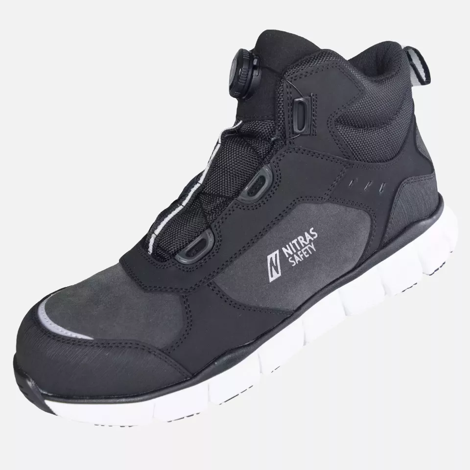 Nitras 7446-1210, SONIC STEP FIT MID S3S FO HRO SC SR Halbhohe Sicherheitsstiefel, Grau/Schwarz, image 2, gallery thumbnail