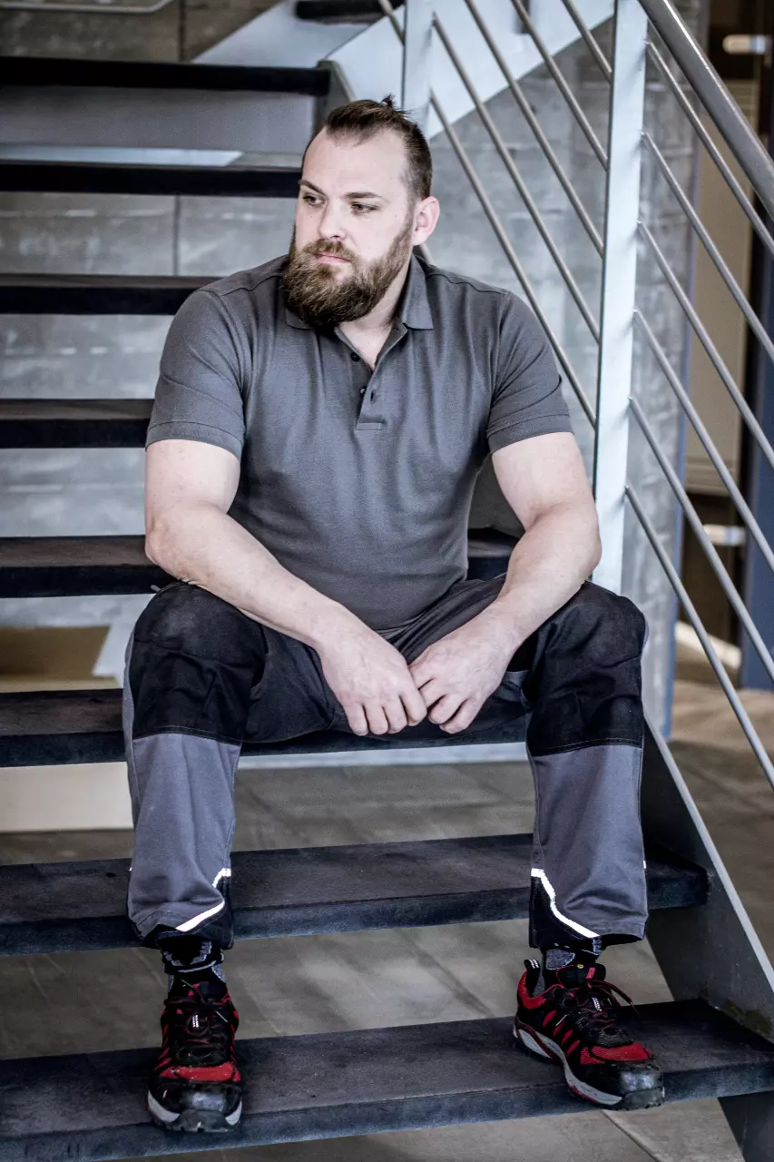 Nitras 7010-1200, MOTION TEX LIGHT Polo Shirt, Grey, image 3, gallery thumbnail